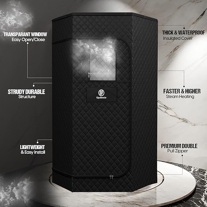 Portable Sauna and Cold Plunge Combo - Spacious at Home Sauna Box with Ice Tub, Portable Steam Sauna Tent with 3L Steamer, Fast Heating with 9 Levels, Chair, Remote, 5.9' x 2.9' x 2.9'