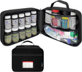 Large Pill Bottle Organizer With Emergency Card - 10 Pockets Medicine Bag for Travel & Home Storage - Black