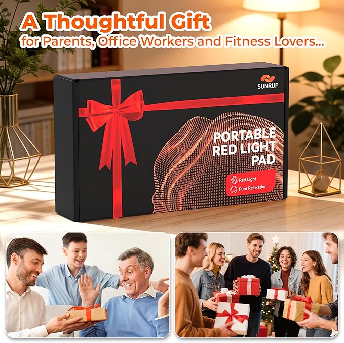Red Light Therapy for Body, 10000mAh Large Cordless Portable Light Therapy Pad, 660&850nm Infrared Light Therapy for Back Waist Shoulder Knee Joint, Home Outdoor Using, Gifts for Women Men (24.5"x13")