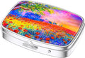 Nipichsha Pill Box, Small Pill Case for Purse & Pocket, Cute Travel Medicine Organizer, Portable Medicine Container Holder to Hold Vitamins, Medication, Fish Oil & Supplements, Oil Painting