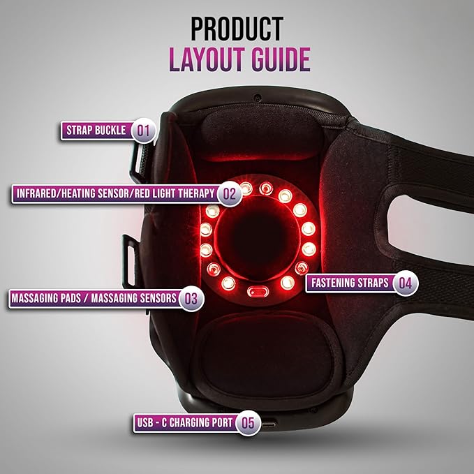 CAP & BOW Knee Massager Heat Red Light Therapy