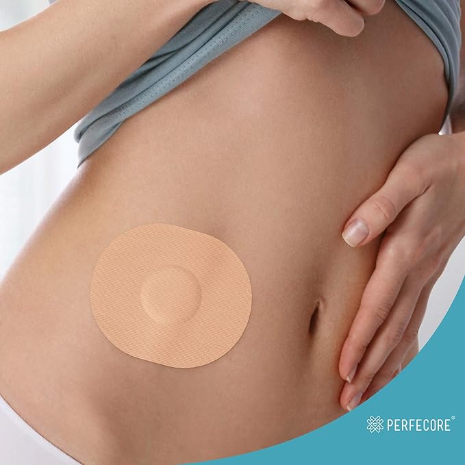 Adhesive Bandage Patches Compatible with Freestyle Libre Enlite Guardian (30-Pack) – Waterproof, Sweatproof Continuous Glucose Monitor Sensor Cover Tape – Diabetes & Diabetic Supplies – Nude