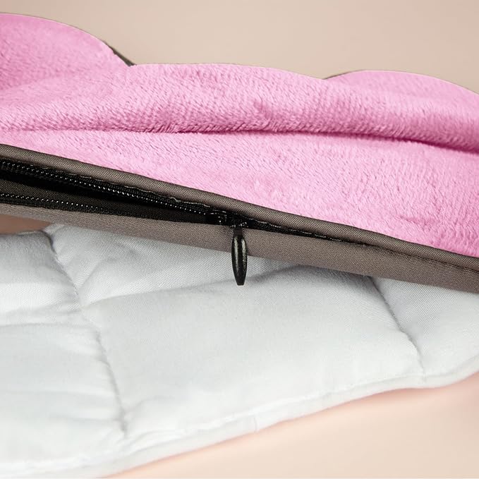 Mr. Sandman Weighted Eye Mask for Sleeping, Blackout Sleep Mask, Reversible Cool & Cozy Compress for Dry Eyes, Headache Migraine Relief, Eye Cover for Travel, Gifts for Women & Men, 0.5 lb, Pink