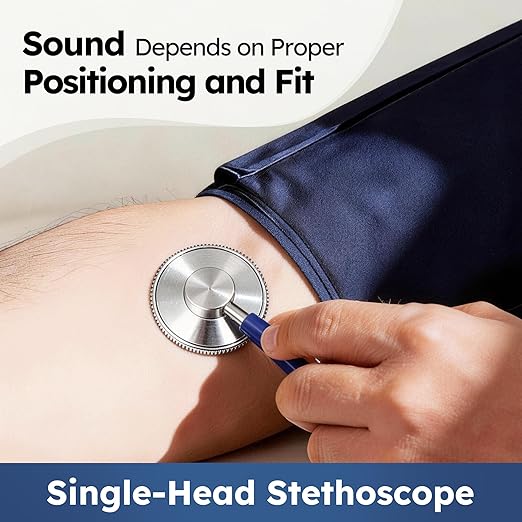 LotFancy Blood Pressure Cuff and Stethoscope Kit with D-Ring, Professional BP Cuff Standard Adult 10”-16” for Nursing School, Home, Easy to Use BP Machine with Carrying Case Zero Calibrator, Navy
