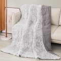 Cottonblue Weighted Blanket 20 lbs Queen Size, Luxury Sherpa Faux Fur Reversible Snugly Long Fur Warm Heavy Blankets 60x80 inches, Plush Sherpa Microfiber Blanket for Couch Sofa Bed, Morandi Grey