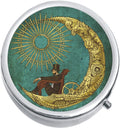 Steampunk Man On Moon Medicine Vitamin Pill Box