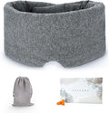 FRESHME Cotton Eye Mask for Sleeping in Gift Box - Soft and Adjustable Extensions Sleep Mask with Earplugs and Pouch for Women and Men, Blackout Cover for Night Travel Relaxation