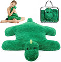 L'AGRATY Weighted Lap Pad for Kids 7 lbs, Sensory Needs Weighted Dinosaur Stuffed Animals Lap Blanket Soft Plush Hugging Sensory for Kids Teen Adults Removable Washable Cover