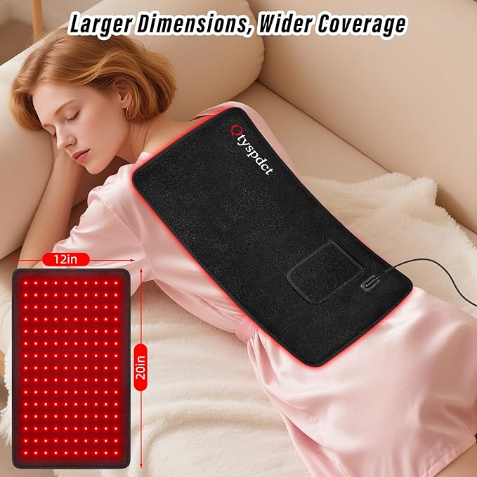 Red Light Therapy for Body, 660nm 850nm 20" LED Large Infrared Redlight Therapy Pad Belt Wrap for Neck Shoulder Back Knee Muscle