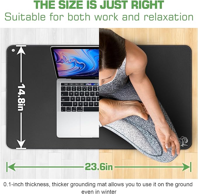 Grounding Mat for Feet 3MM Thickened Earthing Mat Grounding Pad for Improve Sleep, Pain Relief, Inflammation, Reduce Anxiety, Grounding Mats for Working