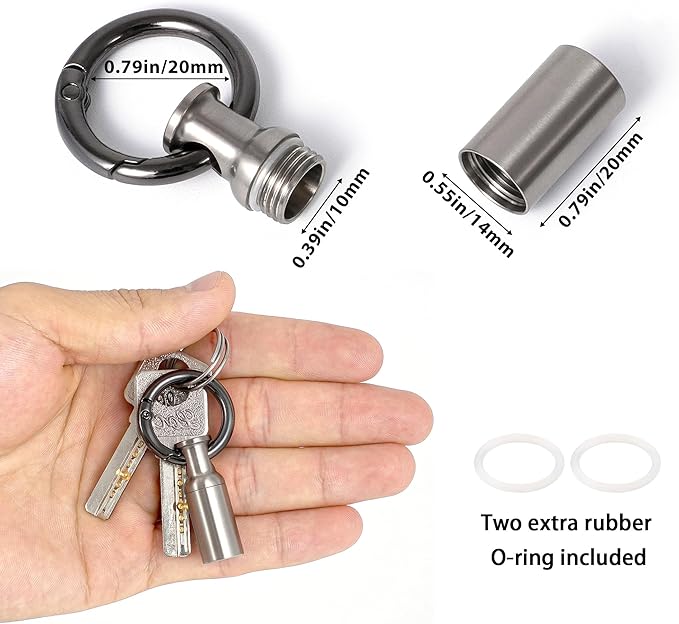 Titanium Keychain Pill Holder,Portable Mini Pill Case, Waterproof Small Pill Container,Mental Pill Box for Travel Purse Camp