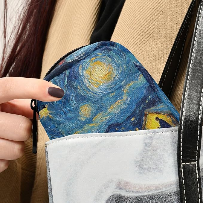 Christmas Starry Night Blue Travel Pill Organizer Case Box Container Weekly Portable Vitamin Medicine Holder Storage Bag with Zipper Removable