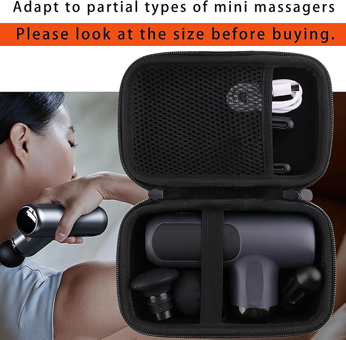 Hard EVA Carrying Storage Case Compatible with NEPQ Portable Hand Held Massager Gun/arboleaf/HEYCHY Mini Massage Gun（Adapt to various types of mini massagers） Protective Travel storage box