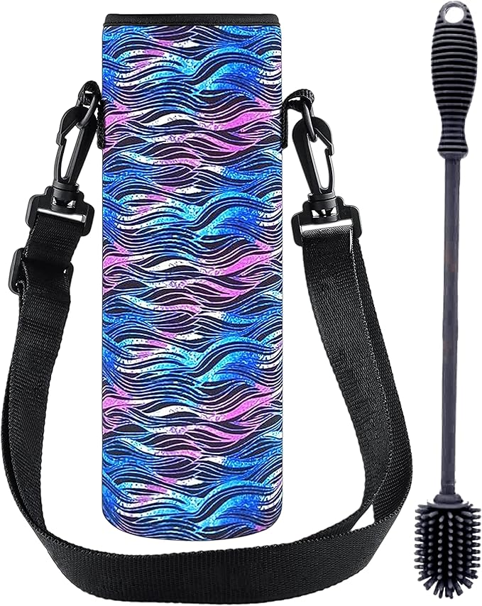 FIT Strong & Healthy 32 oz Glass Water Bottle with Straw Lid - Wide Mouth Borosilicate Glass Water Bottles with Time Marker, Silicone Sleeve & Extra Lid - 1L Large Motivational Drinking Bottle