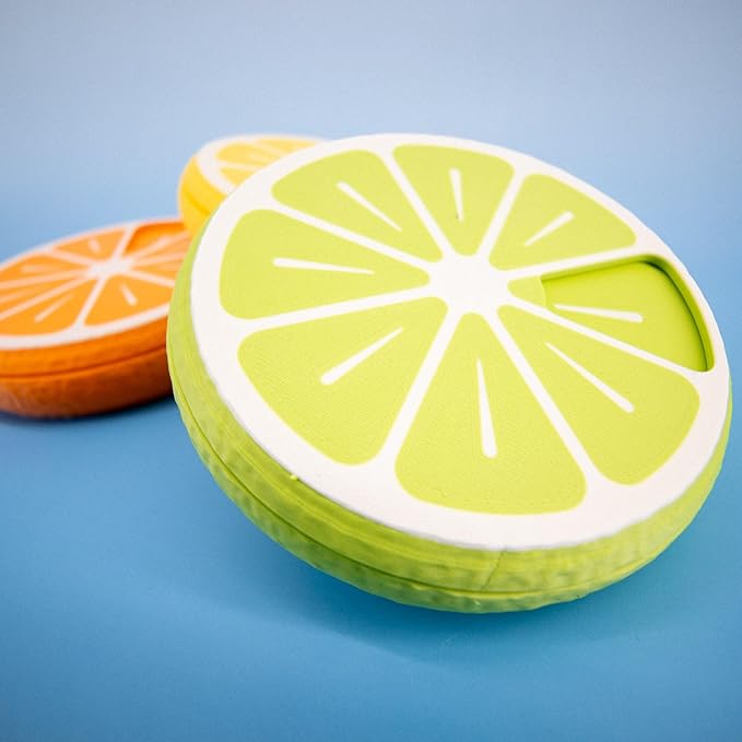 Pill Organizer 7 Day Large Citrus Box – Weekly Pill Organizer for Vitamins & Medicine, Cool Travel Pill Case, Portable 7-Day Pill Box (Orange)