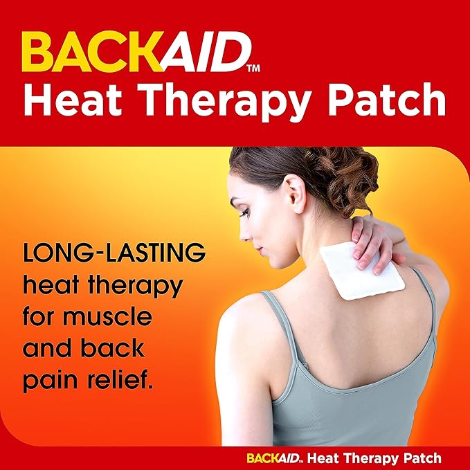 Backaid Heat Therapy Patch, Air-Activated Therapeutic Heat, Medium for Back, Shoulders, and Neck Pain Relief, 8 Count