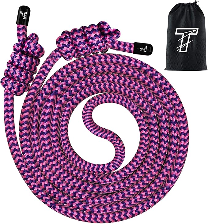 Flow Rope Exercise Jump Rope For Fitness, Working Out, Flow with 9 Ft Adjustable Double Woven Workout Rope For Men, Women, Beginners' Training – Indoor & Outdoor Cardio