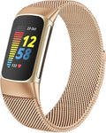 surundo Compatible with Fitbit Charge 6/Charge 5 Bands for Wmen Men, Metal Mesh Milanese Loop Adjustable Strap Replacement for Fitbit Charge 6/Charge 5 Advanced Fitness & Health Trackers