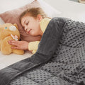 CuteKing Weighted Blanket - Weighted Blanket with Premium Glass Beads - Heavy Blanket Crystal Velvet for Comfort Sleep - Thick Blanket All Season (3lbs, 20"x30", Grey Bubble)