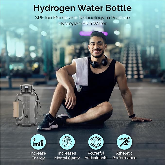 Zenetics Advanced Hydrogen Water Bottle with Pouch,1.5L Large BPA Free, Ionizer Bottle - Athletes, Travelers, Adventurers Sports, Gift For Husband, Wife, Family and Friends, BPA Free Outdoor