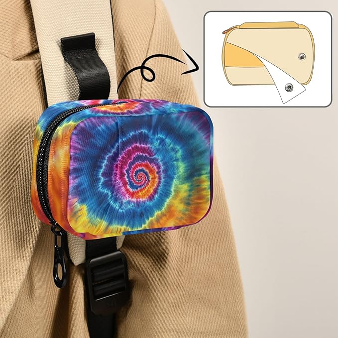 Travel Pill Case Colorful Tie Dye Weekly Small Pill Box 7 Day Pill Box Pill Organizer Bag