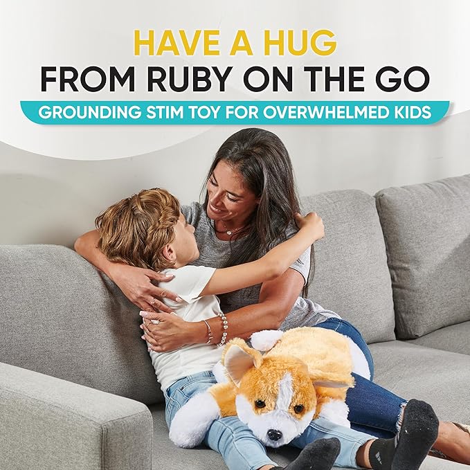 FRIENDLY CUDDLE Weighted Lap Blanket for Kids & Adults – Kids Weighted Blanket – ASD, Sensory Processing Weighted Stuffed Animals Dog Toy – Microwavable Weighted Lap Pad for Kids, 5 Lbs
