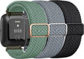Tobfit Elastic Bands Compatible with Fitbit Versa 2 Watch Bands Women Men, Soft Adjustable Stretchy Loop Nylon Stylish Replacement Wristbands for Fitbit Versa 2 / Versa/Lite/SE (3 Pack)
