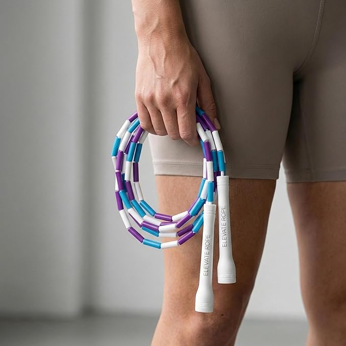 Elevate Rope Professional Beaded Jump Rope - 3m Adjustable, Quality Beads & Poly Cord - For Freestyle, Cardio & Tricks - All Levels & Indoor/Outdoor Use