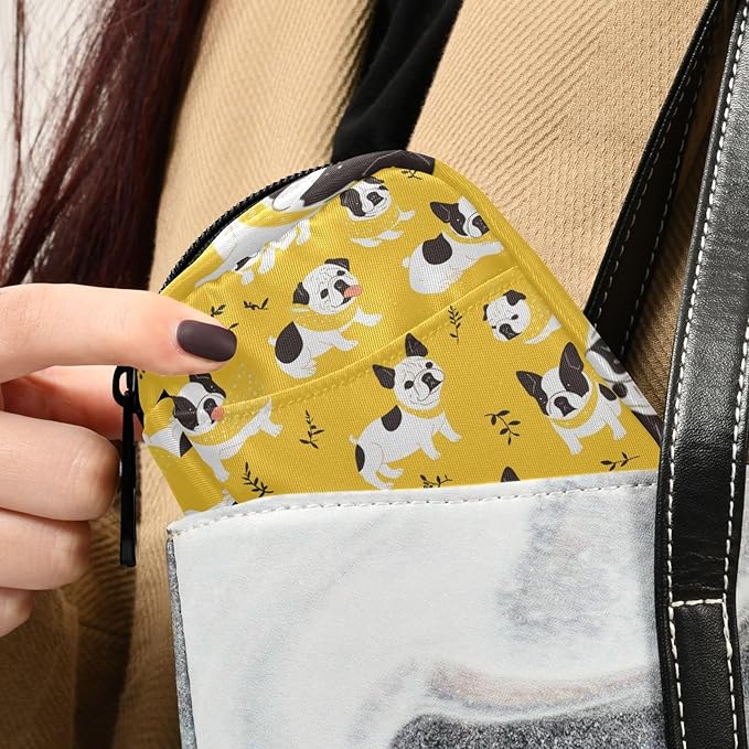 Pill Organizer Box Case Weekly Travel Pill Container Holder 7Day Cute Vitamin Organizer Dispenser Sorter Planner Storage Small Compact French Bulldog Banana Happy Yellow12