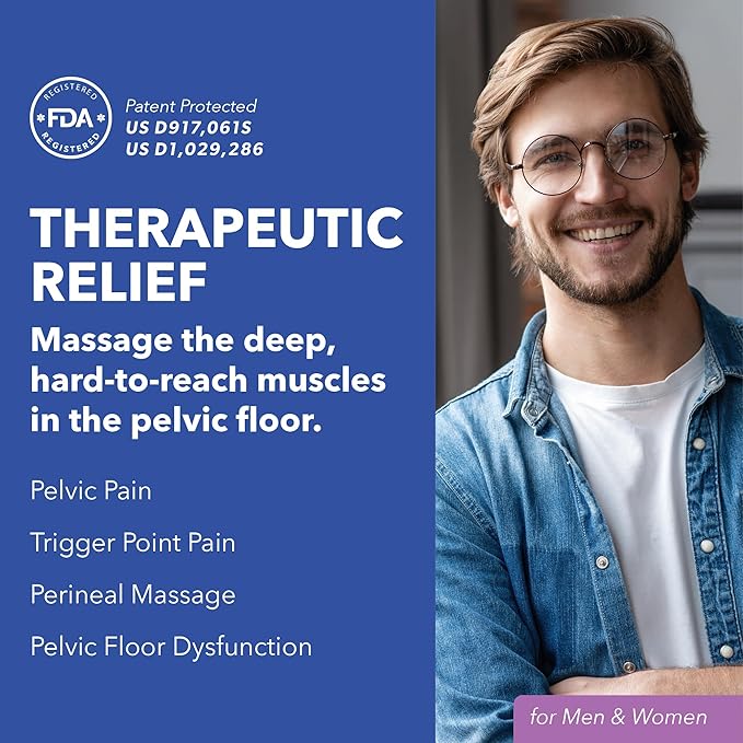 IntimateRose Vibrating Pelvic Wand for Pelvic Muscle Pain Relief - Pelvic Physical Therapy Vibration - BPA-Free, Latex-Free, for Men & Women (Vibration)