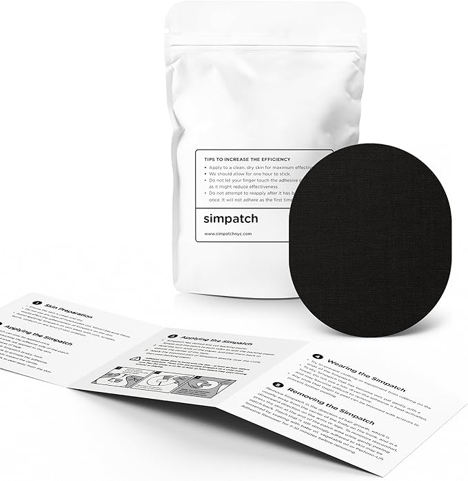 SIMPATCH Universal Adhesive Patch (25-Pack) - Waterproof Adhesive, CGM Patches (Black)