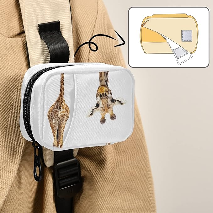 Funny Giraffe Pill Box 7 Day Pill Case Travel Pill Organizer Bag with Zipper Portable Weekly Case Compact Size for Vitamin Supplement Holder