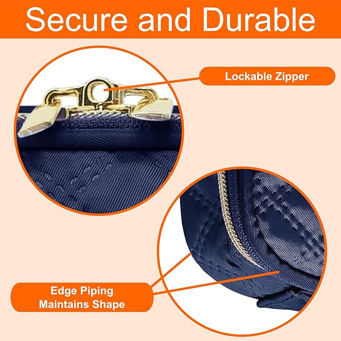 Large Travel Pill Bottle Organizer, Slim Medicine Bag, Carrier for Medications and Medical Supplies - Navy Ultrasonic