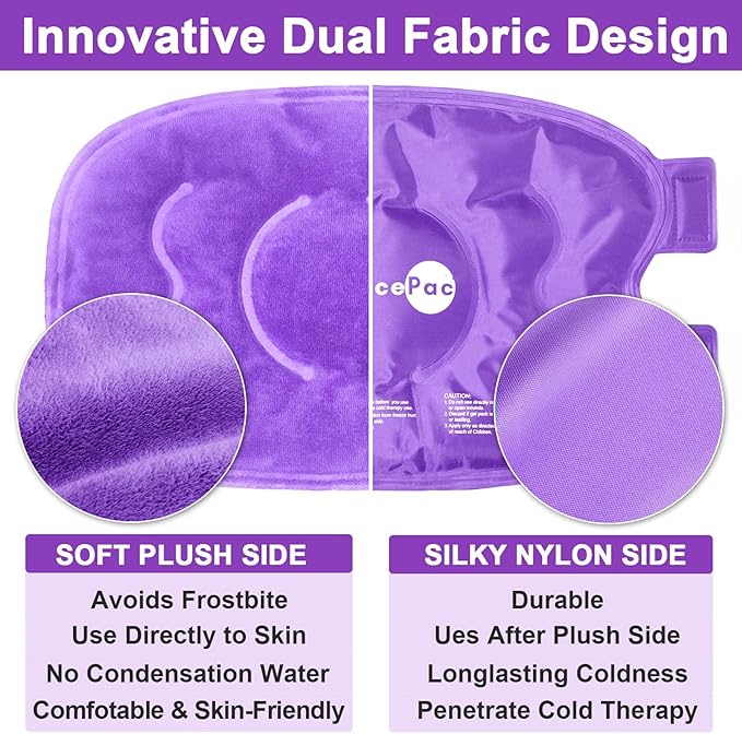 2 Ice Pack for Knee Pain Relief, Reusable Gel Ice Wrap for Injuries, Swelling, Knee Replacement Surgery, Cold Compress Therapy for Arthritis, Meniscus Tear and ACL, Purple