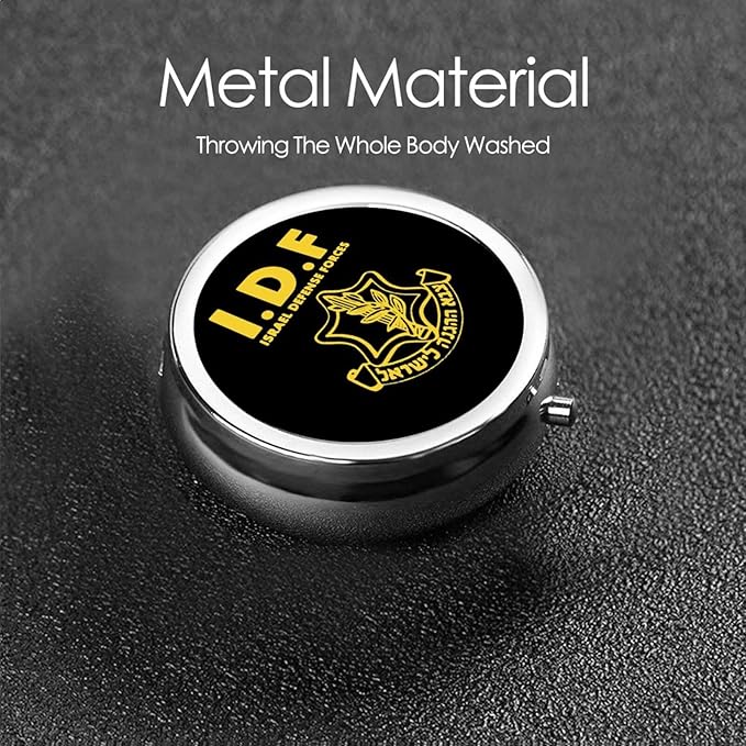 IDF Israel Defense Forces Round Pill Box Streamline Daily Medication Routine