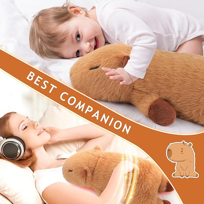 2lb Capybara Plush Stuffed Animals Microwavable Heating Pad-19'' Capybara Heating Pads for Cramps &Period Pain Relief for Women,Heatable & Coolable Stuffed Animals Bedtime Birthday Gift for Women Kids