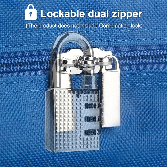 Medicine Bottle Organizer Bag, Large Travel Pill Case Box and Storage, Lockable Vitamins Carrier for Drug, Fish Oil, Medical Supplies (Blue)