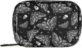 Travel Pill Organizer Bag Weekly Pill Organizer Case Goth Moth Skull Moon Esoteric Portable Small Daily Pill Boxes for Vitamin Fish Oils Supplement Holder with Zipper Compact Size