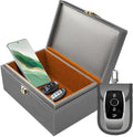Faraday Box for Car Keys, Faraday Key Fob Protector Box, Anti Theft Car Keys Faraday Cage, Keyless Entry Protector Faraday Pouch for Key fob, RFID Signal Blocking Box(Gray,L)