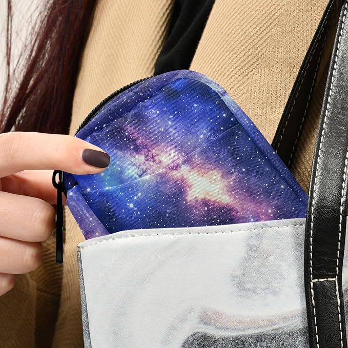 Fustylead Beautiful Universe Filled with Stars Nebula and Galaxy Pill Organizer and Storage Weekly with Zipper, Removable Pill Box Portable Medicine Organizer for Vitamin Fish Oil Supplement