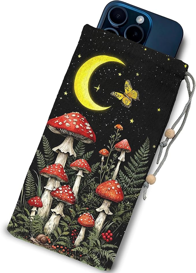EMF Shield Sleeve for Cell Phone Reduce Signal Anti-EMP Pouch Against Radiation, EMF, 5G, RFID Blocking 4x8 Inch Mushroon Phone Sleeve Bags