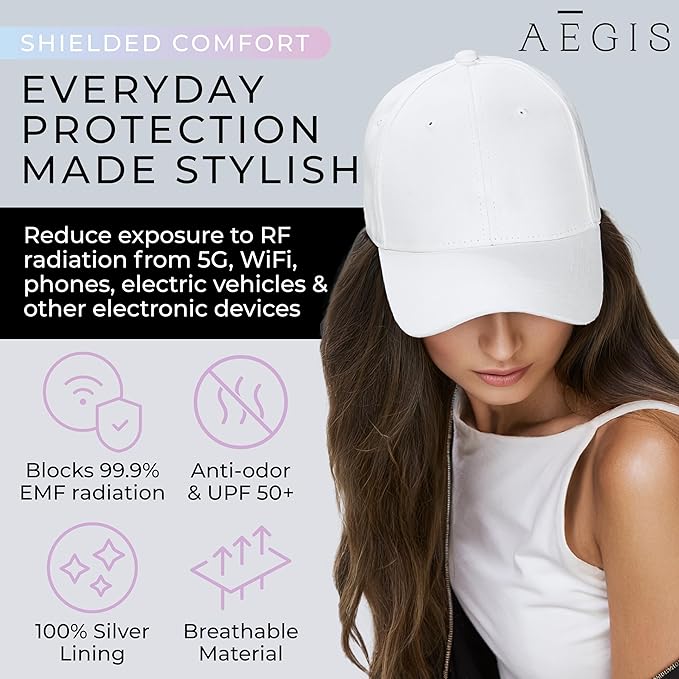 Aegis Apparel Faraday Hat, Silver Lining Fabric Blocks 99% of Wi Fi, Bluetooth, Cell Towers E M F Protection