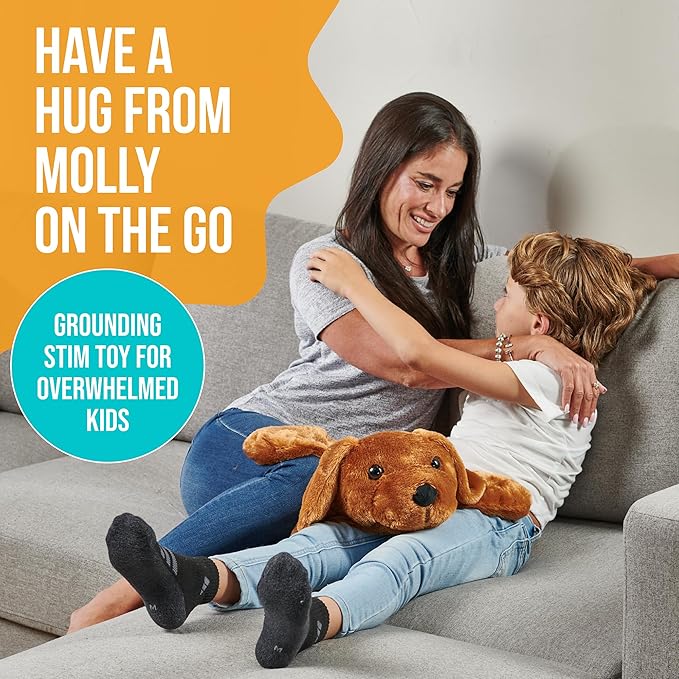 FRIENDLY CUDDLE Weighted Lap Blanket for Kids & Adults – Kids Weighted Blanket – ASD, Sensory Processing Weighted Stuffed Animals Dog Toy – Microwavable Weighted Lap Pad for Kids, 5 Lbs.
