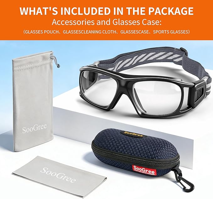 Sport Glasses for Men Women Basketball Football Sport Goggles Anti Fog Shock Collision Wearable Glasses