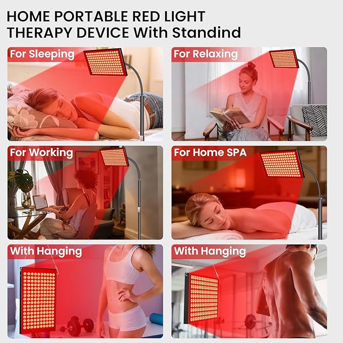 SAVlLER® Red Light Therapy for Face and Body, Red Infrared Light Therapy Lamp Panel with Stand, LED660nm Deed Red Light and 850nm Near Infrared Redlight Device at Home for Shoulder Back Joint