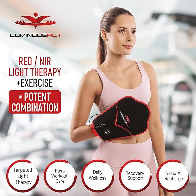 LuminousRLT Red Light Hand Mitt – Red & Near-Infrared LED's(660nm & 850nm) Wrap for Hands & Wrists, 176 LEDs, Auto Shut-Off Timer
