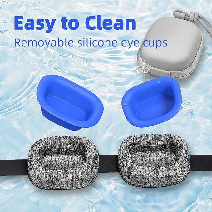 CLOZIA Eye Mask for Dry Eyes - 100% Blackout Dry Eye Mask & Moisture Goggles - Adjustable Sleeping Mask for Men & Women - Removable Cleaning Silicone, Soft & Comfortable - Great for Travel, Shift Work