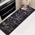 Mirok Washable Anti Fatigue Mat for Cushioned Floor Mat,Floral Plants Bee Non-Skid Ergonomic Comfort Foam Rugs,Non Slip Kitchen Rug(Flowers/Grass,17"x47")