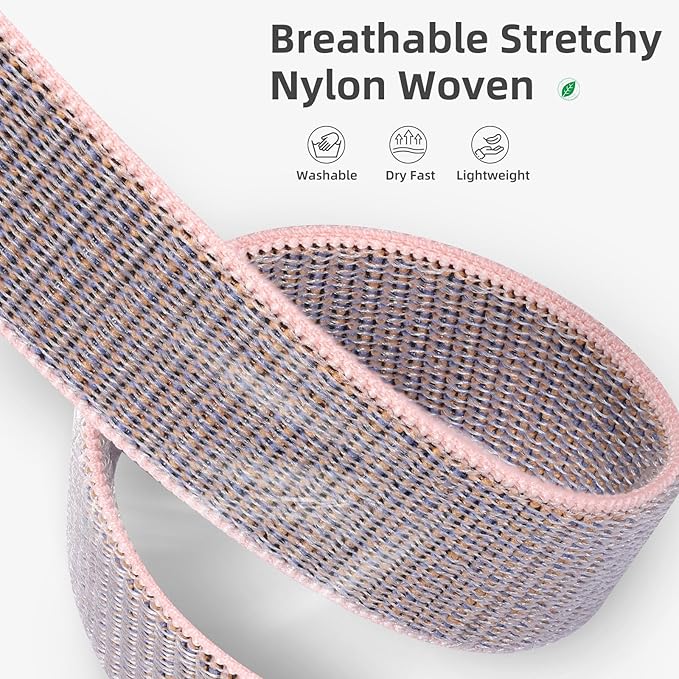 Nylon Sport Loop Bands Compatible with Fitbit Versa 3/Versa 4/Fitbit Sense/Sense 2 Band for Women Men, Adjustable Stretchy Braided Replacement Accessories Straps for Fit bit Versa 3 4 Bands, Pink