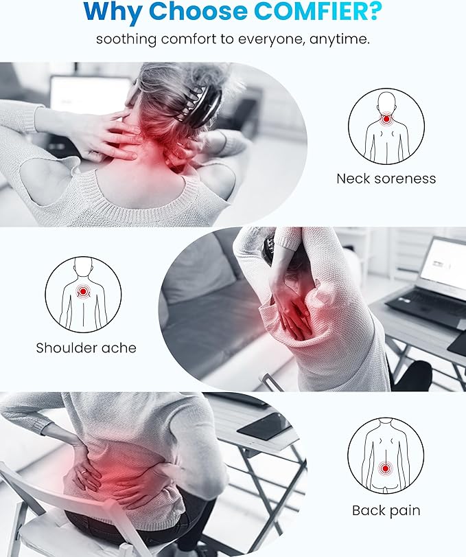 COMFIER Cordless Back Massager with Heat,Vibration & Shiatsu Neck Back Massager for Pain Relief Deep Tissue,Rechargeable Nekc Shoulder Massager Portable,Gifts for Mom Dad